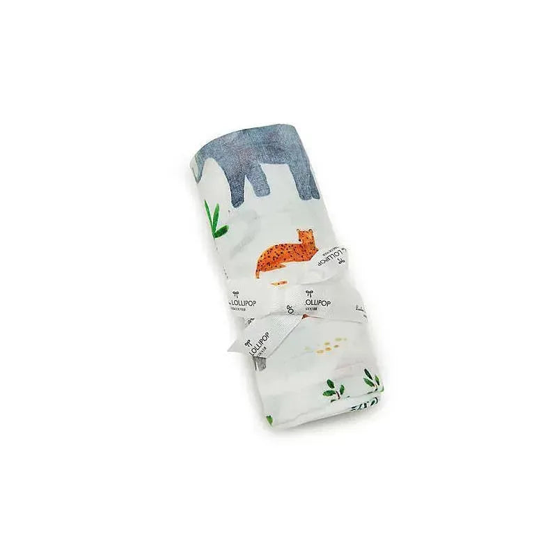 Loulou Lollipop Muslin Baby Swaddle - Safari Jungle Image 1