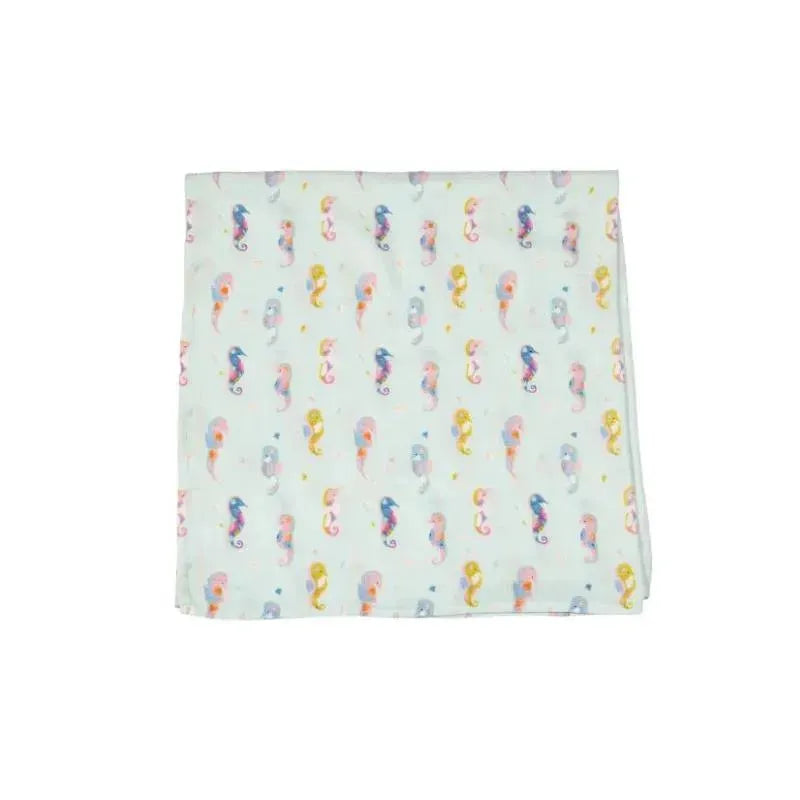 Loulou Lollipop - Muslin Swaddle, Painterly Seahorse Image 1