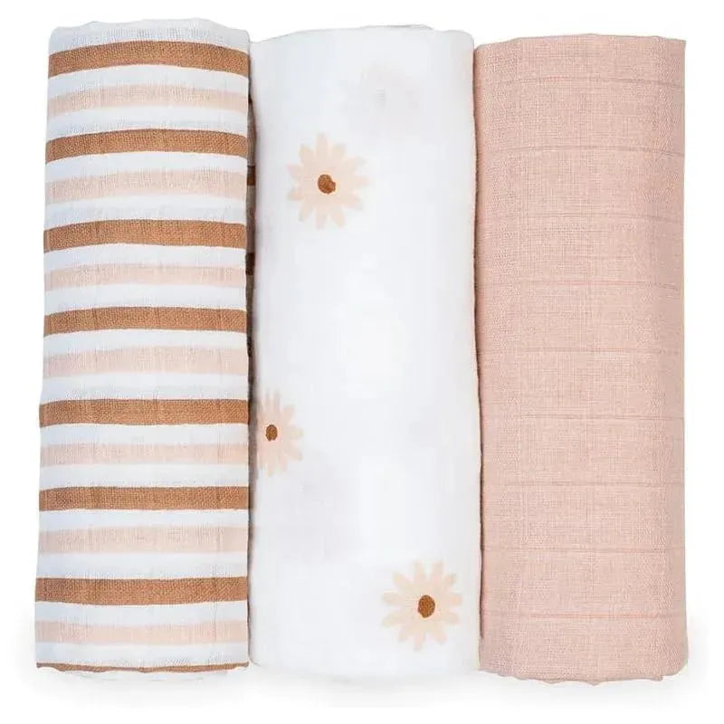 Lulujo - 3Pk Daisies Muslin Receiving Blankets  Image 1