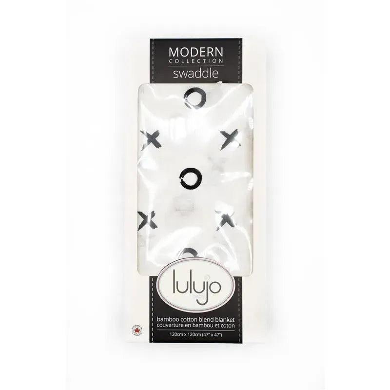 Lulujo Baby Bamboo Muslin Swaddle Blanket, Hugs & Kisses | Muslin Swaddle Image 1