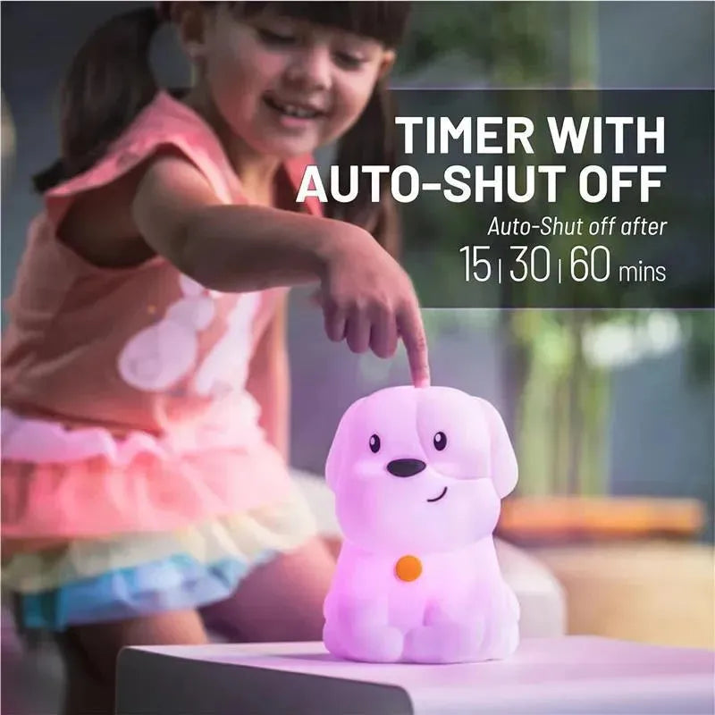 LumieWorld - Lumipets Rechargeable Night Light for Kids, Silicone Nursery Light, Puppy Image 4