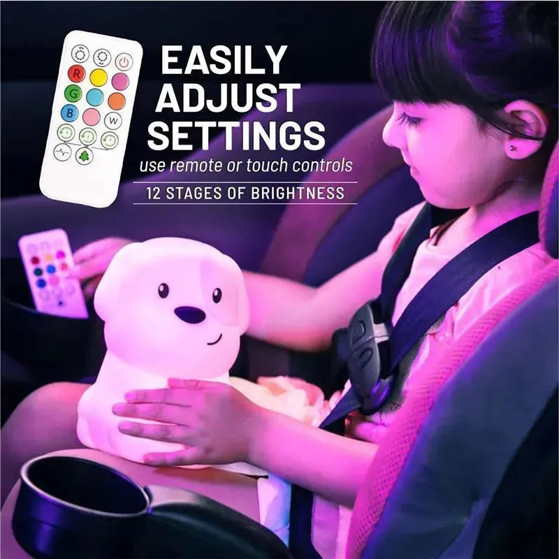 LumieWorld - Lumipets Rechargeable Night Light for Kids, Silicone Nursery Light, Puppy Image 7