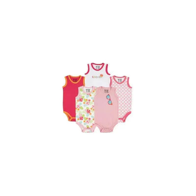 Luvable Friends 5-Pack Lightweight Sleeveless Bodysuits, Girl Sunglasses Image 1