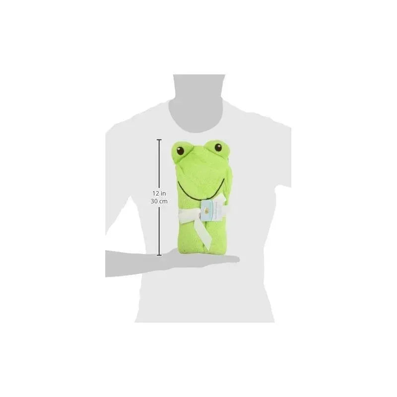 Luvable Friends Animal Face Hooded Woven Terry Baby Towel, Frog Image 4