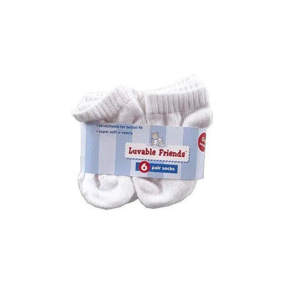 Luvable Friends No Show Baby Socks - 6 Pack, 0-6M Image 1