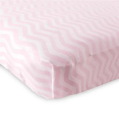 Luvable Friends - Pink Chevron Unisex Baby Fitted Crib Sheet Image 1
