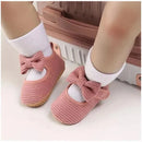 Macrobaby - Baby Girls Shoes Cute Bowknot Striped Mary Jane Flats, Pink  Image 2