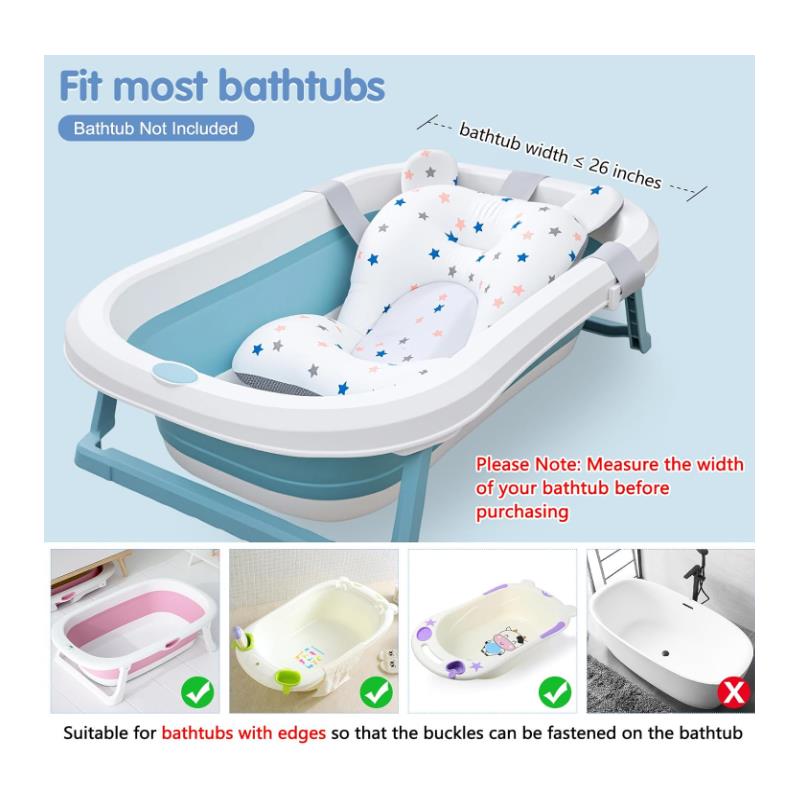 Macrobaby - Breathable Bath Net – Blue Star | Soft & Adjustable Baby Bath Seat Image 3