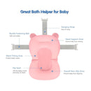 Macrobaby - Breathable Bath Net – Pink Bear | Soft & Adjustable Baby Bath Seat Image 2