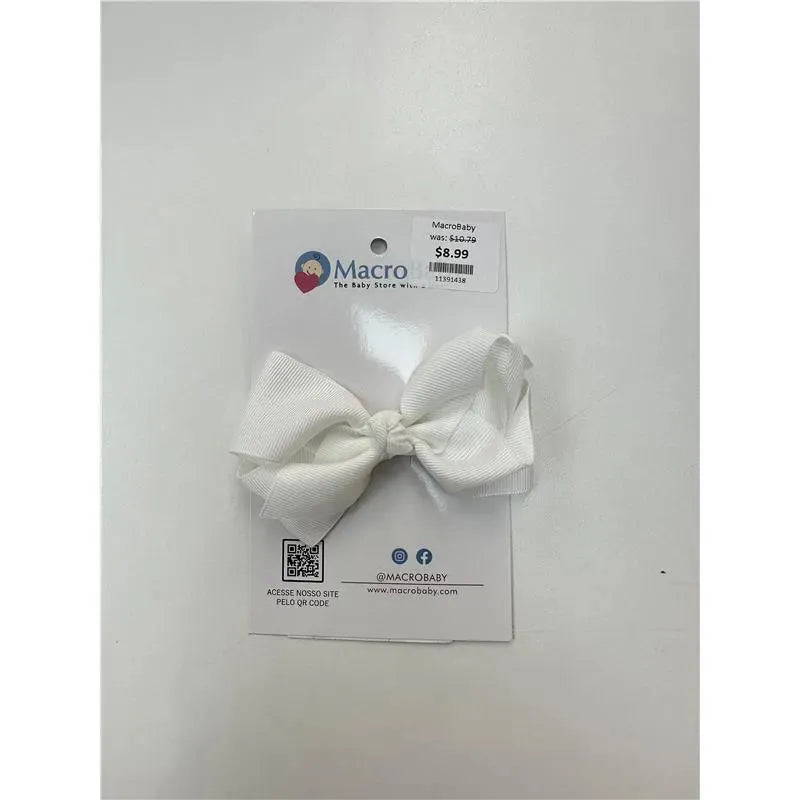 MacroBaby - Hair Bow Medium, White Image 1