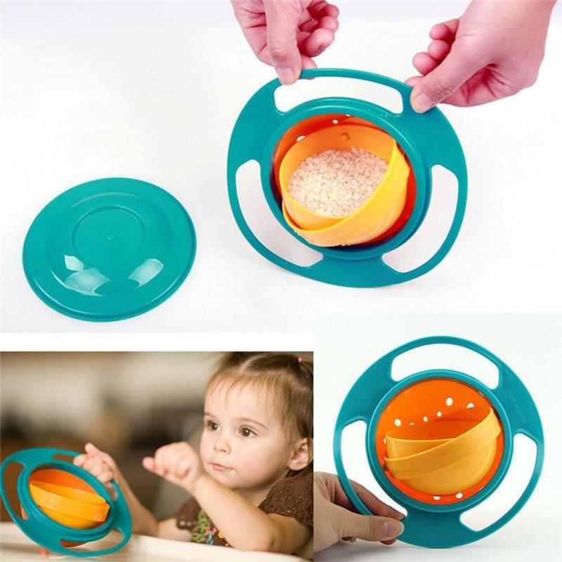 Macrobaby - Magic Gyro Bowl 360 Degree Rotate Spill-Proof Bowls with Lid Image 5