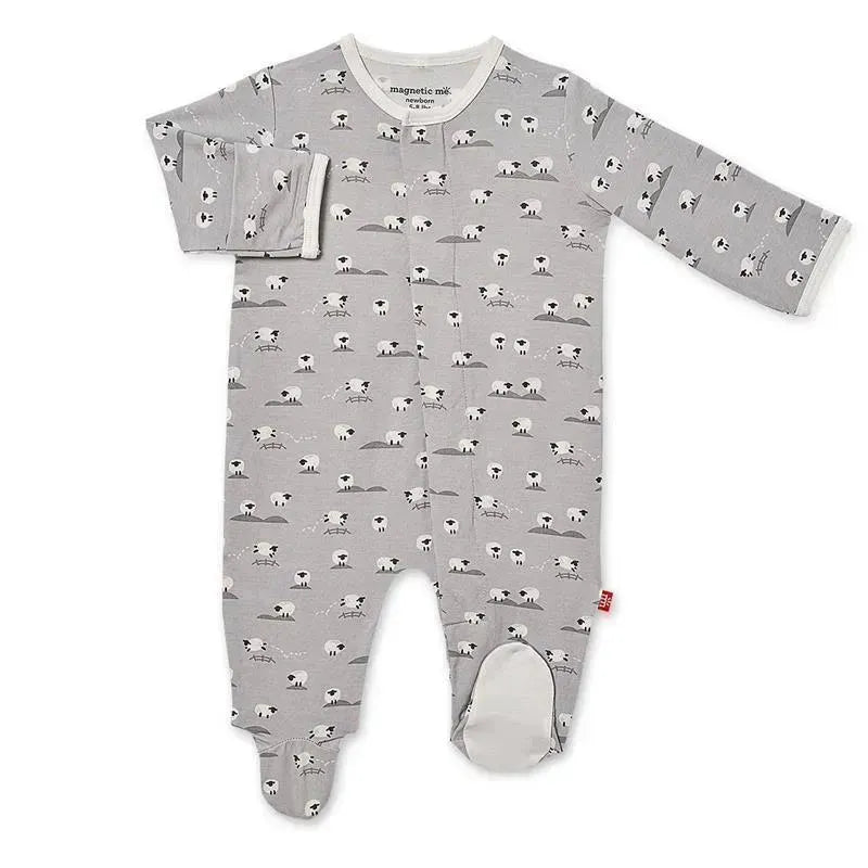 Magnetic Me - Baa Baa Baby Gray Modal Magnetic Footie Image 1