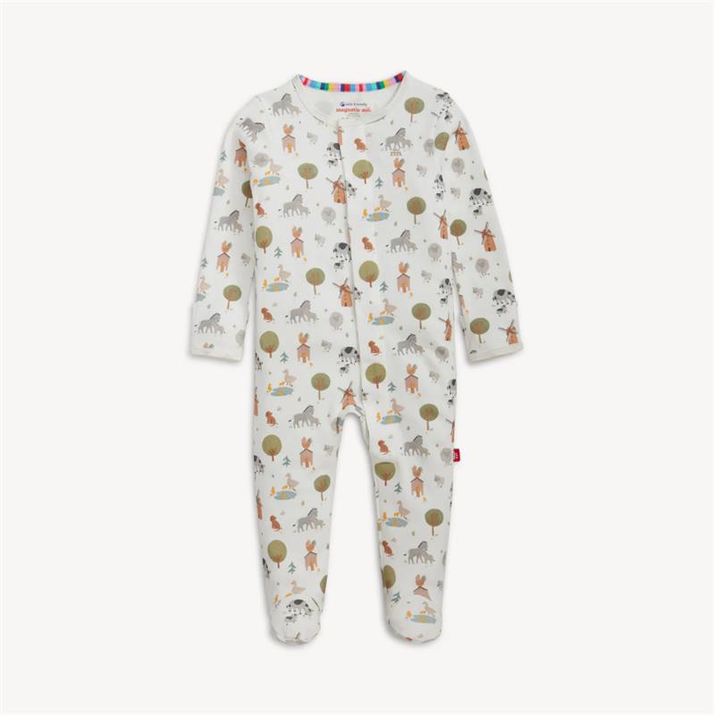 Magnetic Me - Funny Farm Organic Cotton Baby Footie Image 1