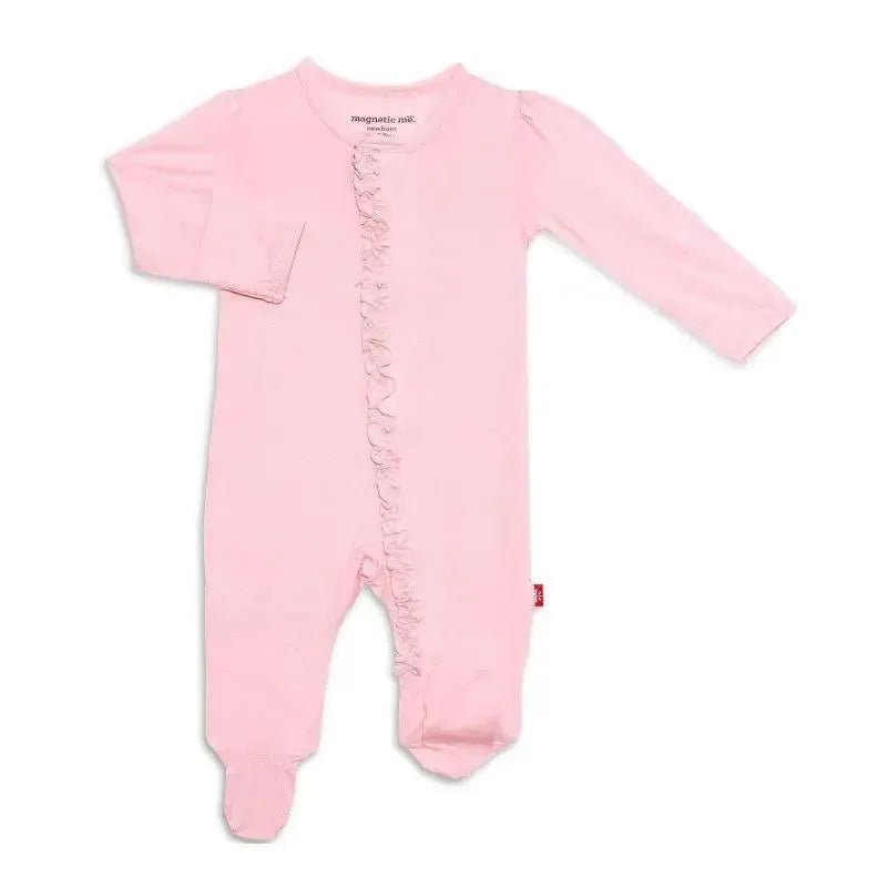 Magnetic Me - Pink Dogwood Modal Magnetic Baby Organic Footie Image 1