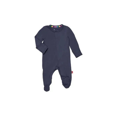 Magnetic Me - Starless Night Organic Cotton Magnetic Footie Image 1