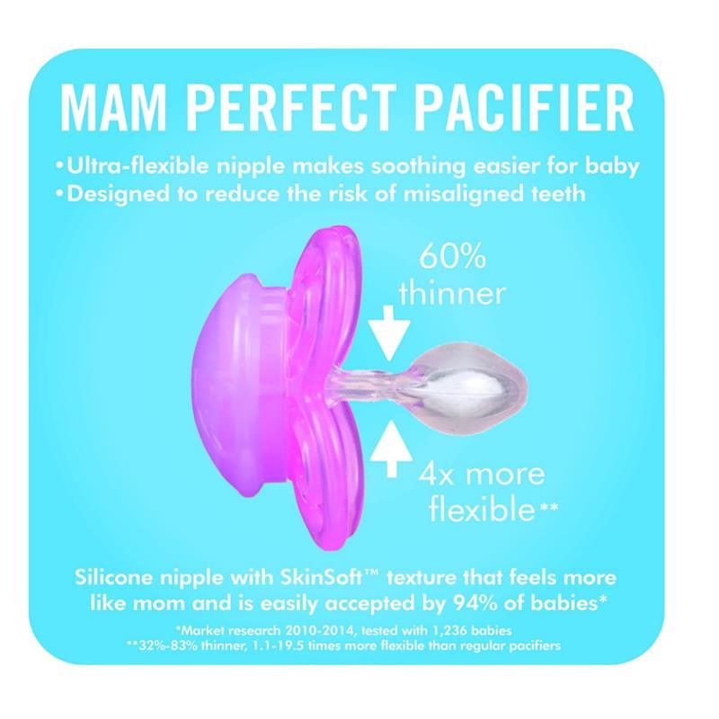 MAM 2-Pack 0-6M Perfect Pacifier - Blue Image 4