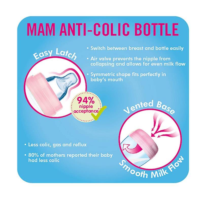 MAM 2-Pack Anti-Colic 9Oz Bottles 0+ Months - Girl Image 9
