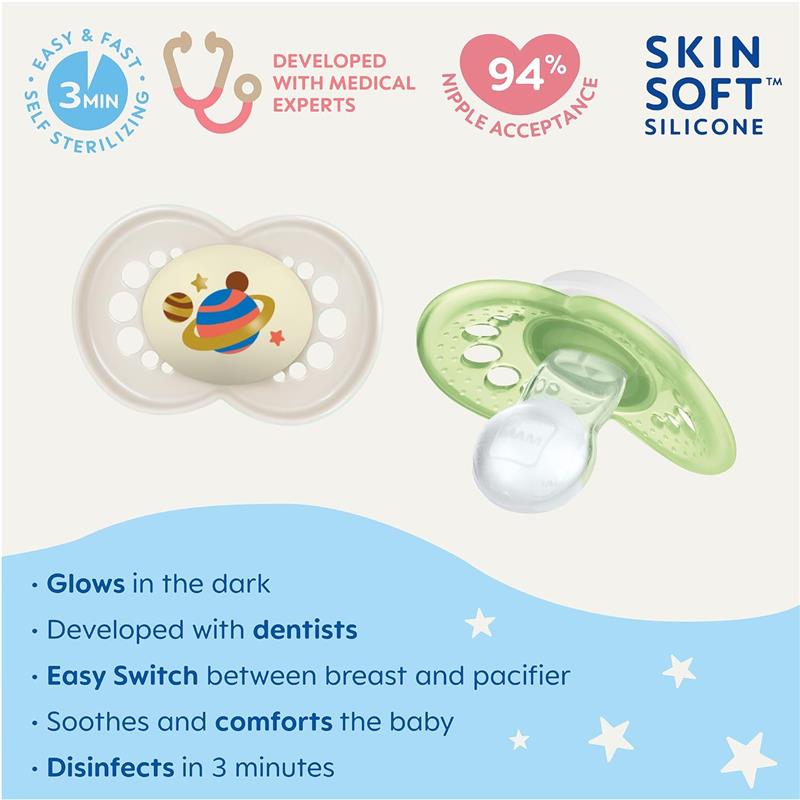 Mam - 2Pk Original Night Pacifiers Unisex, 6/16M Image 5