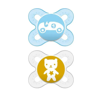 MAM 2-Pack Start Tender Newborn Pacifier - Blue/Clear Image 1