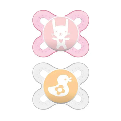 MAM 2-Pack Start Tender Newborn Pacifier - Pink/Clear Image 1