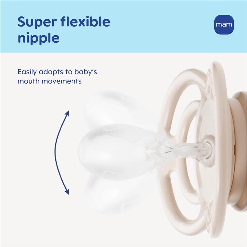 MAM 2Pk Perfect Baby Premium Pacifier 16+ Months, Extra Thin Nipple, Glows in The Dark Boy Image 3