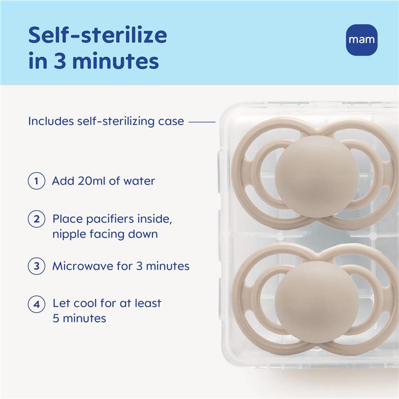 MAM 2Pk Perfect Baby Premium Pacifier 16+ Months, Extra Thin Nipple, Glows in The Dark Boy Image 4