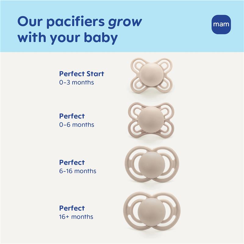 MAM 2Pk Perfect Baby Premium Pacifier 16+ Months, Extra Thin Nipple, Glows in The Dark Boy Image 7