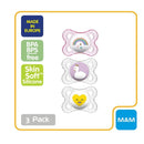 MAM 3-Pack 0-6M Silicone Pacifiers - Pink/Clear Image 2