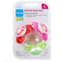 MAM 3-Pack 6+ Months Trends Pacifiers - Pink/Red/White Image 2