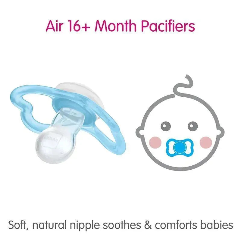 Mam - 3Pk Girl Air Night & Day Pacifiers, 16M+ Image 7