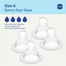 MAM 4Pk Baby Bottle Nipples Extra Fast Flow Size 4, 6M Image 2