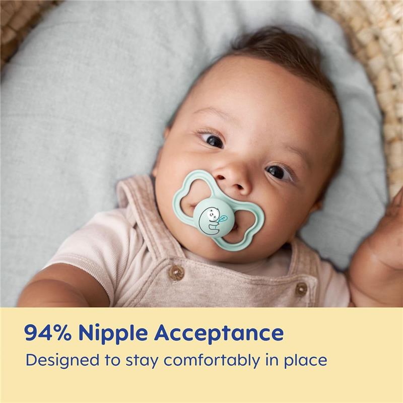 Mam - 2Pk Air Night Baby Pacifiers for Sensitive Skin Girl, Glows in The Dark, 6/16M Image 3