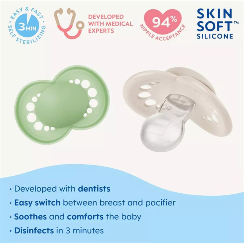 Mam - 3Pk Day & Night Pacifier Girl, 6/16M Image 2