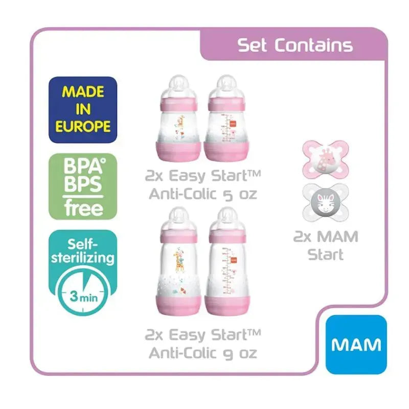 Mam Feed & Soothe Bottle Gift Set, Assorted Girl Colors - 6pc Image 4