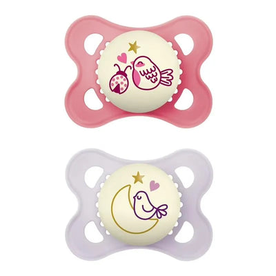 Mam Girls' Night Pacifiers, 0-6M Image 1