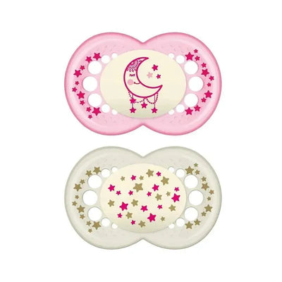 Mam Girls' Night Pacifiers, 6M+ Image 1