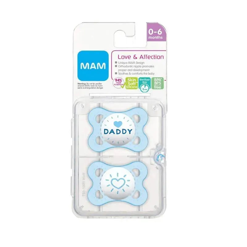 Mam Love & Affection Pacifiers 0-6M - Colors May Vary, 2-Pack Image 3
