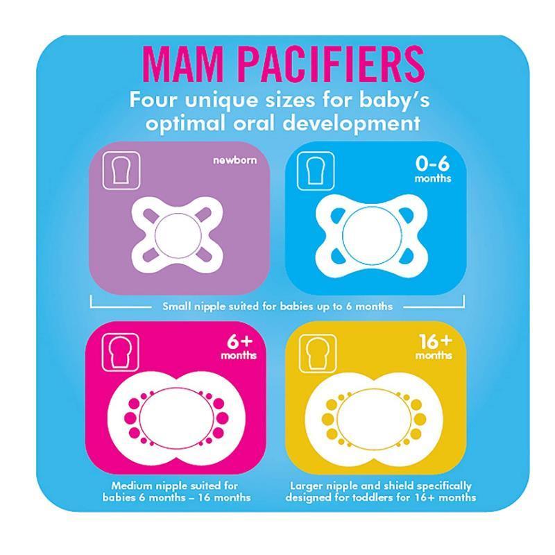 Mam - Love & Affection Pacifiers & 1 Clip - 0 - 6 M Boy Image 3