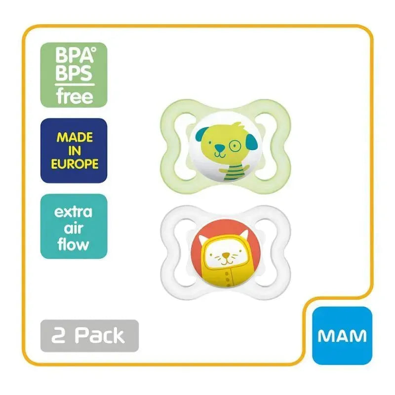 Mam Mini Air Pacifier 0-6M, 2-Pack, Green Image 3