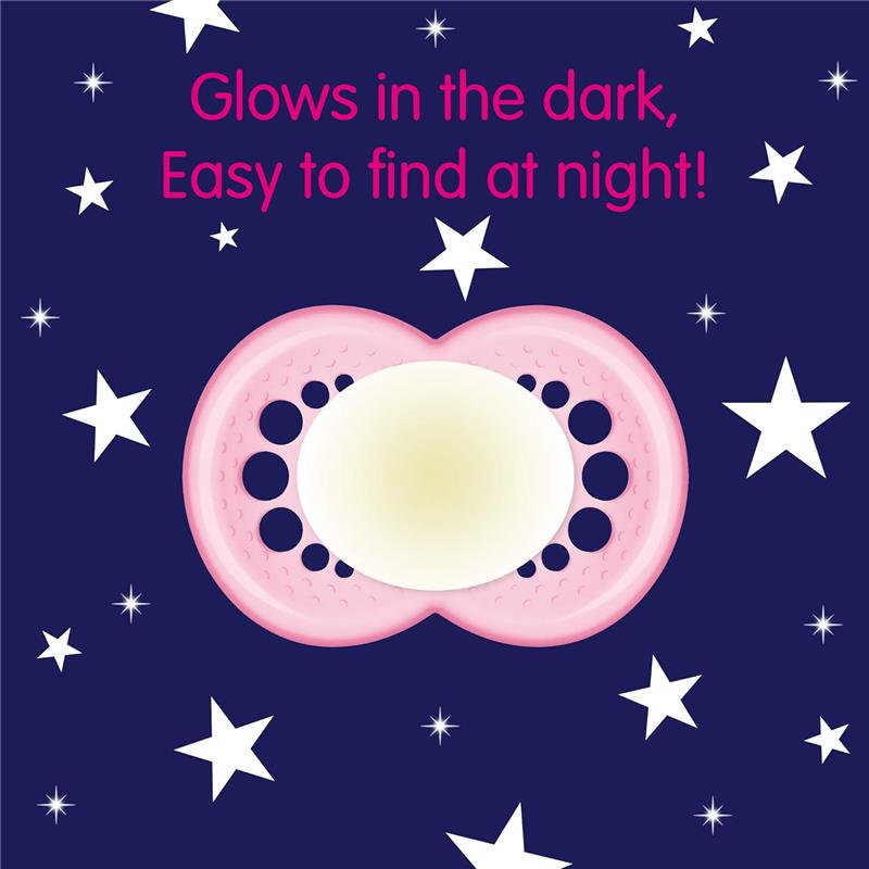 Mam - 2Pk Original Night Baby Pacifier, Glows in The Dark, Colors May Vary Image 2