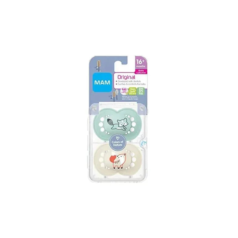 Mam Original Matte Baby Pacifier 2 Pack Mint & Beige Image 4