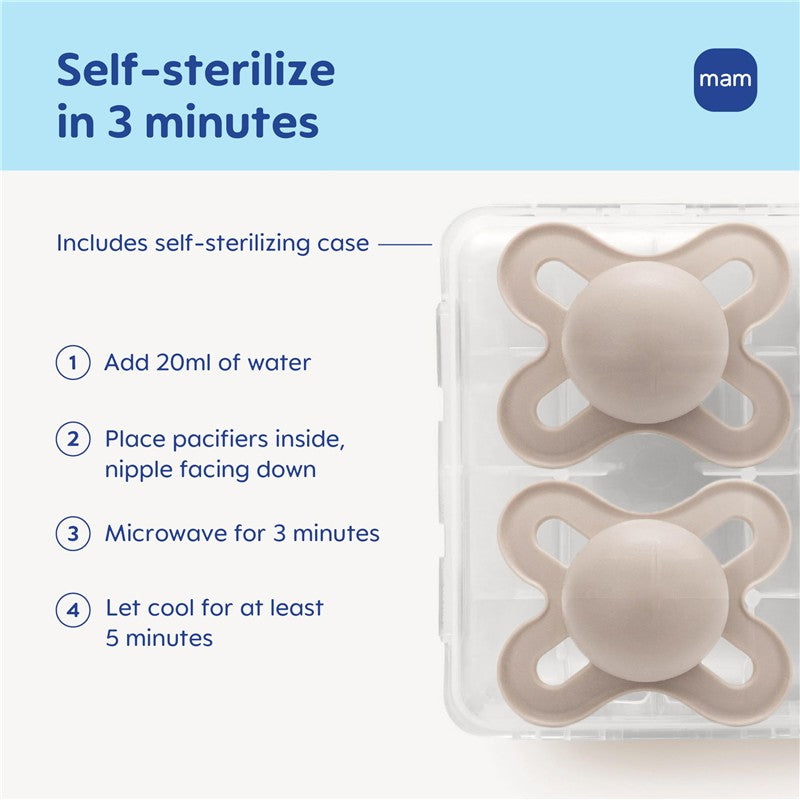 MAM Original Start Matte Baby Pacifiers 0-3 Mths, BPA-Free Skin Soft Silicone Nipple, Developed with Medical Experts Specially for Smaller Newborn  Image 4