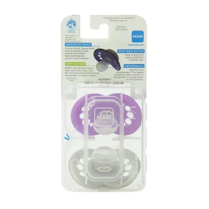 Mam Trends 6+M Silicone Pacifier - Colors May Vary, 2-Pack Image 2