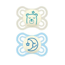 MAM's 2-Pack 0-6 months Perfect Night Pacifiers - Blue Image 1
