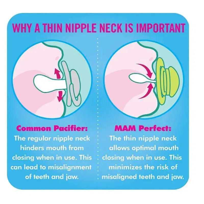 MAM's 2-Pack 0-6 months Perfect Night Pacifiers - Blue Image 3