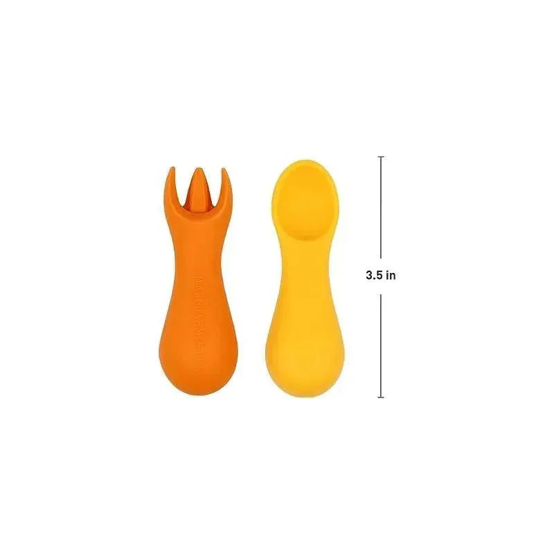 Marcus & Marcus - Silicone Palm Grasp Spoon & Fork Set, Lola Image 2