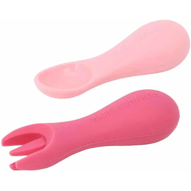 Marcus & Marcus - Silicone Palm Grasp Spoon & Fork Set, Pokey Image 1