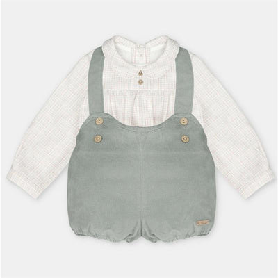 Martin Aranda 2Pk Set Shirt & Shorts With Straps In Woven Fabric, Pravia Green