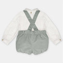 Martin Aranda 2Pk Set Shirt & Shorts With Straps In Woven Fabric, Pravia Green