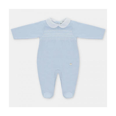 Martin Aranda - Baby Footie Interlock Smock, Celeste Bebé Image 1